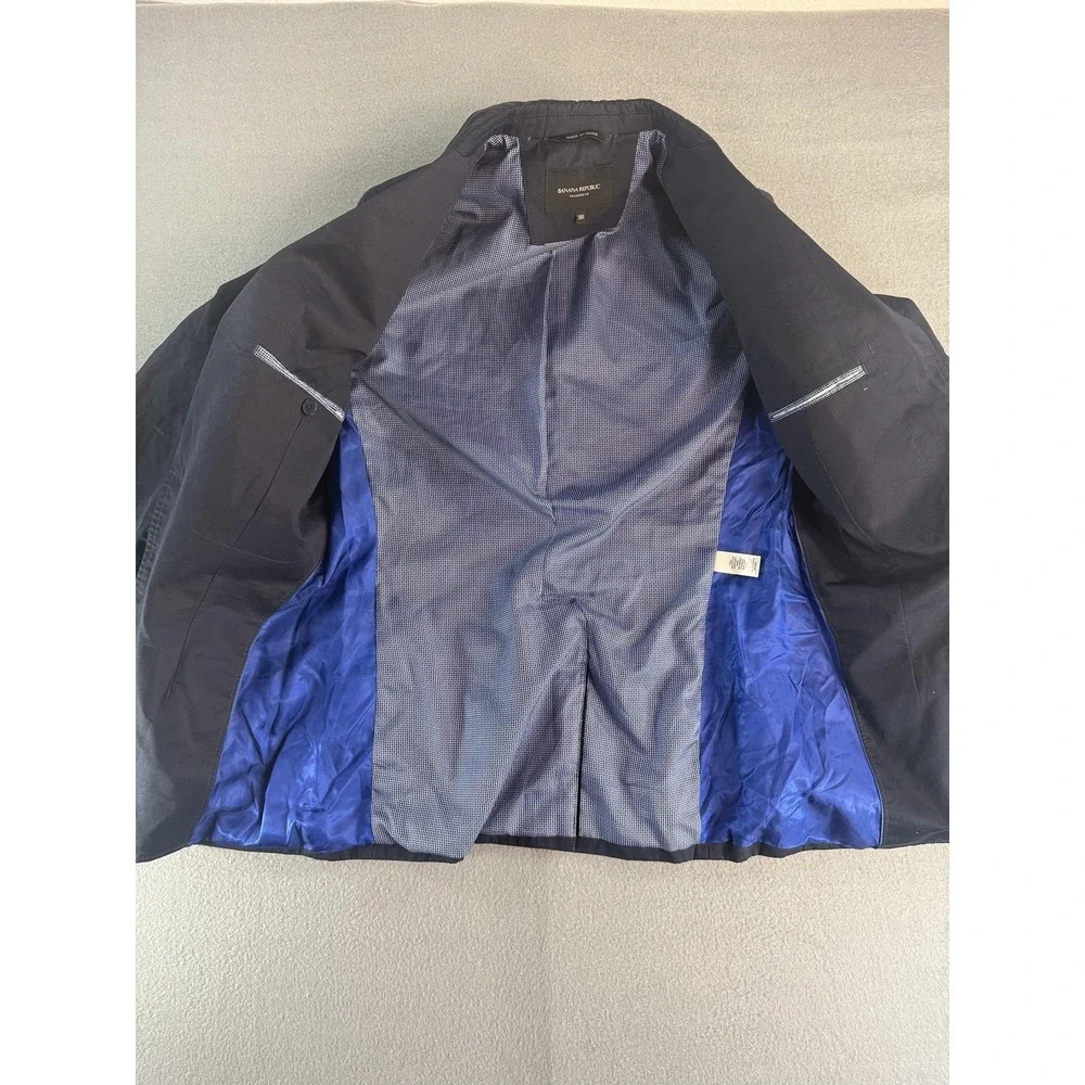 Banana Republic Blazer Mens 38R‎ Blue Cotton Tailored Fit Casual Jacket